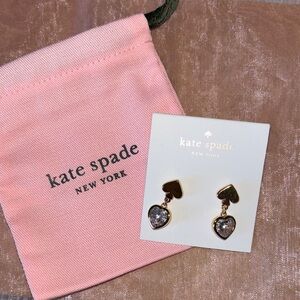 Kate Spade Gold Heart Drop Earrings